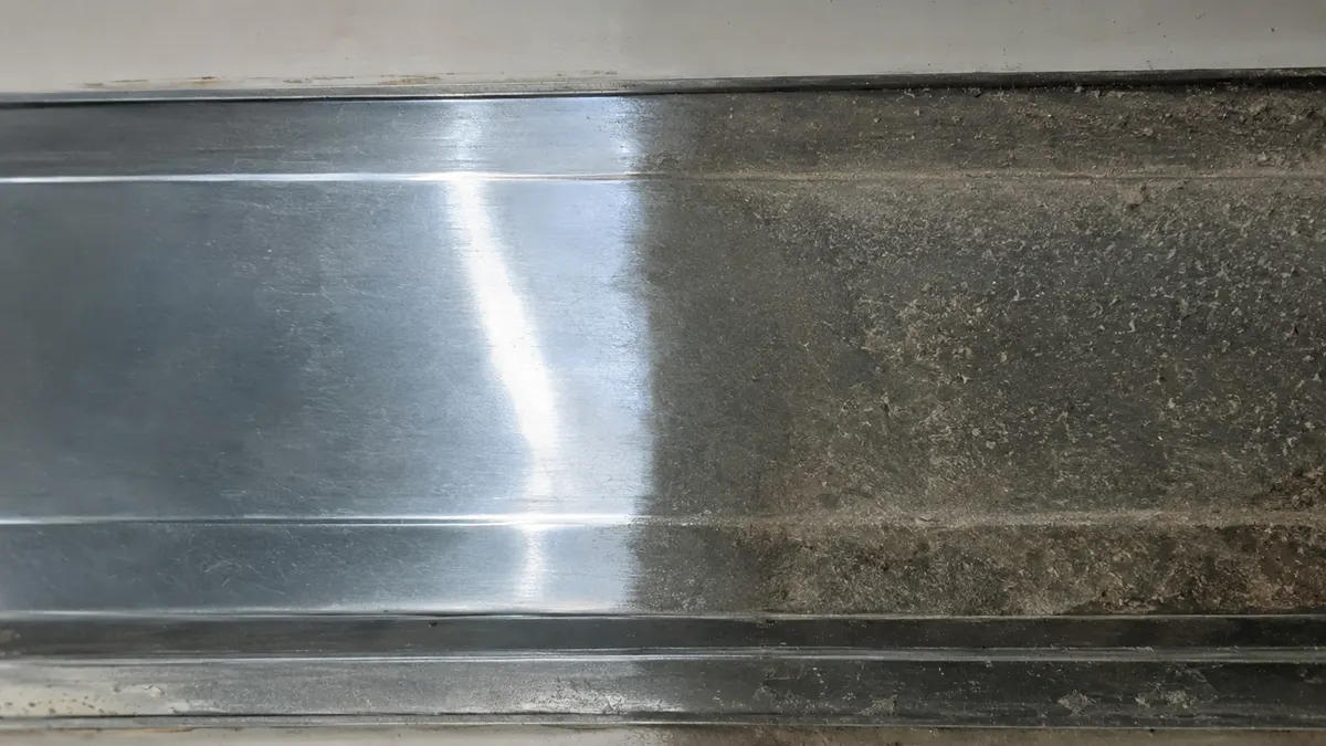 Dust collected from an HVAC duct during negative-air cleaning