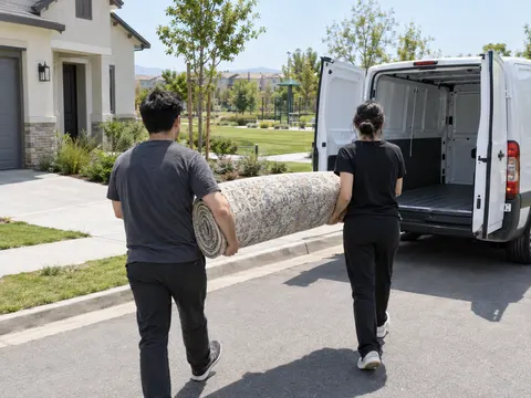 Carpet cleaning inside a East Irvine, California home