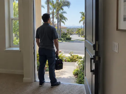 Carpet cleaning inside a Irvine, California home