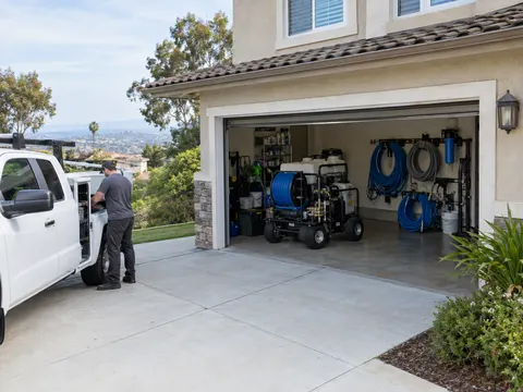 Carpet cleaning inside a Laguna Hills, California home