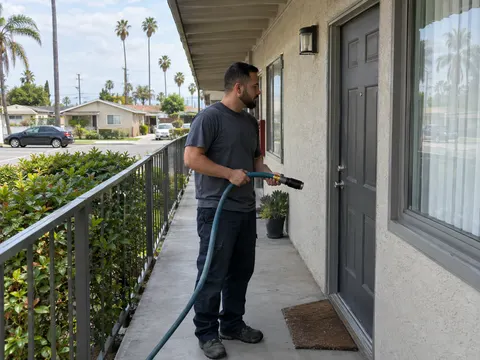 Carpet cleaning inside a Stanton, California home