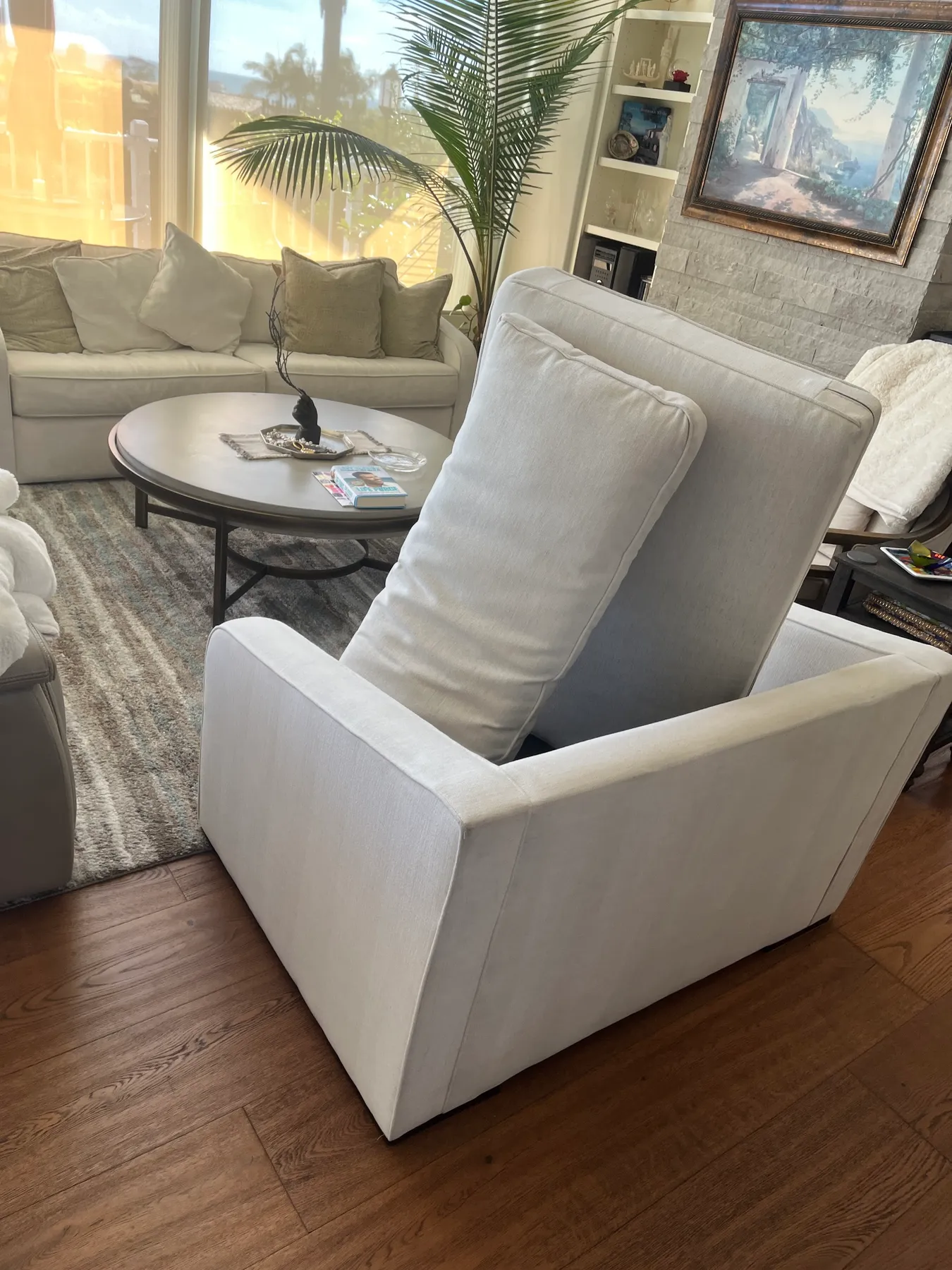 Light armchair in a living room