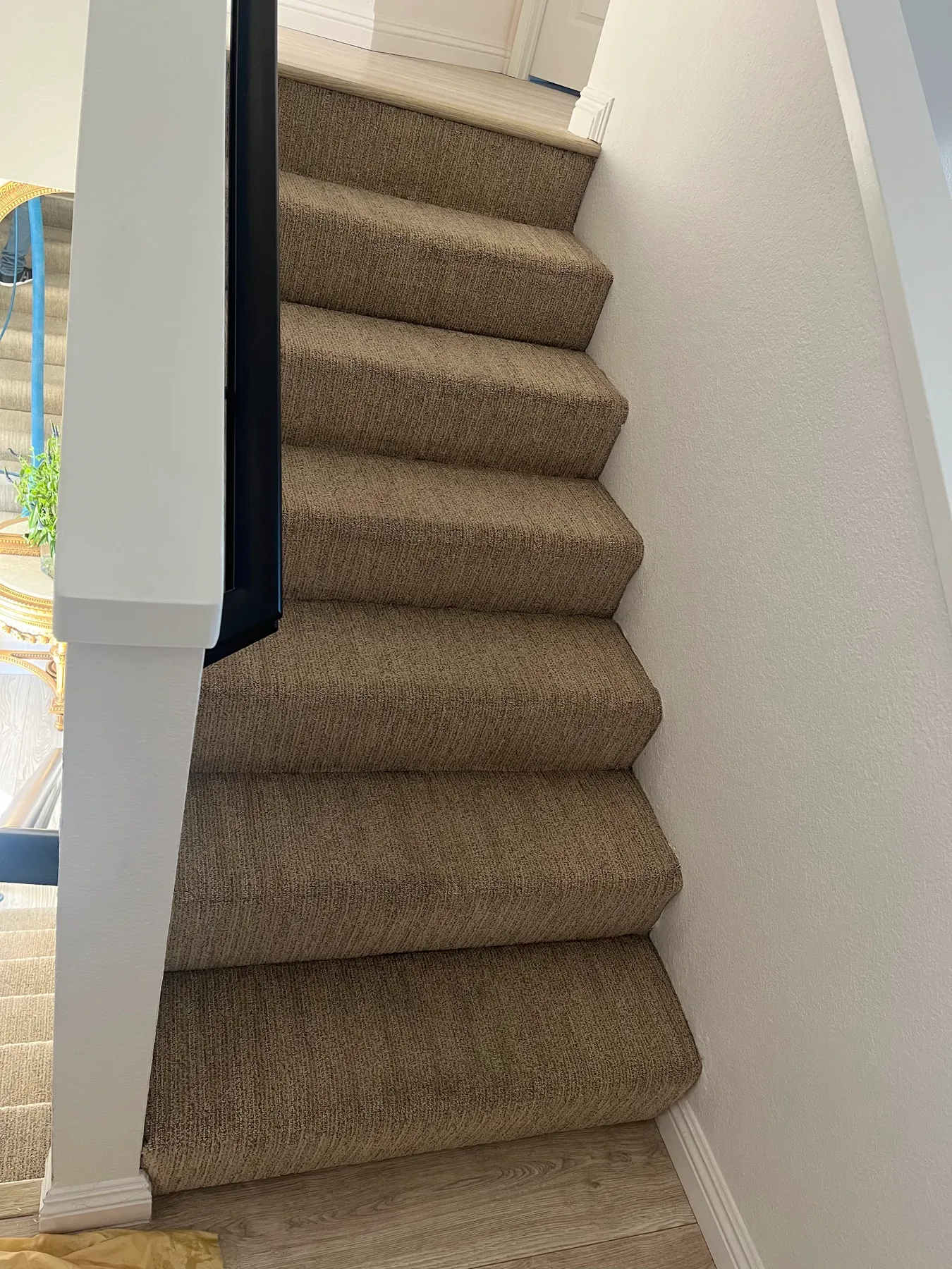 Clean carpeted stairs
