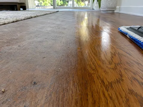 Professional hardwood floor cleaning in Orange County