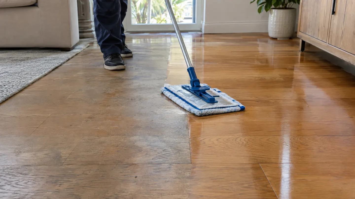 Professional hardwood floor cleaning in Orange County