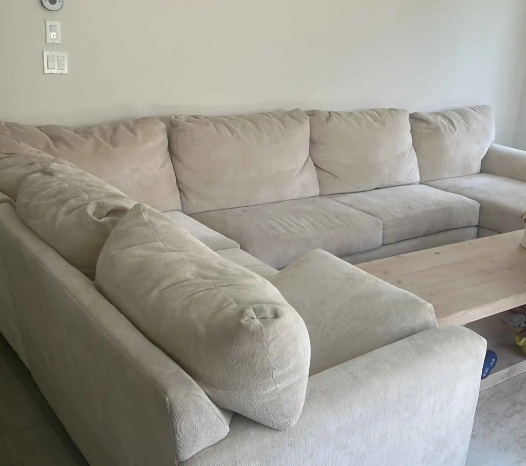 Cleaning a sofa in Tustin home