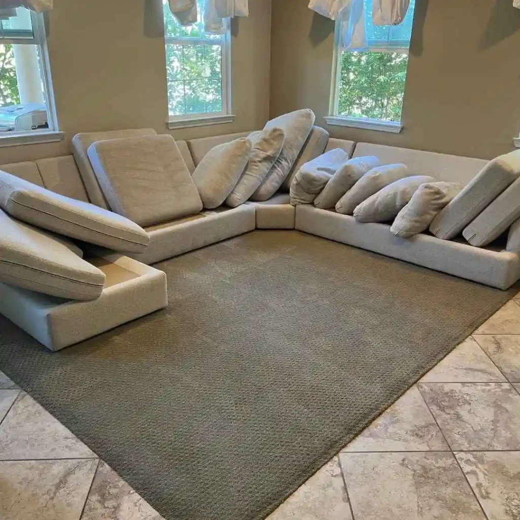 fresh, clean couch in a bright living space